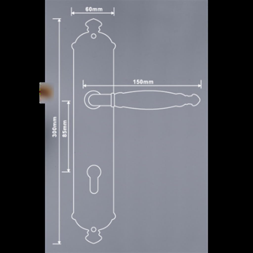 Cerradura de puerta de madera maciza, cerradura de manija de puerta con interruptor Universal clásico for interiores, revestimiento silencioso de cobre