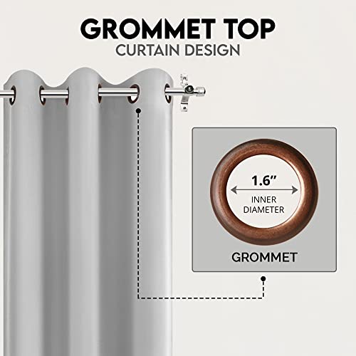 Utopia Bedding Blackout Curtains For Bedroom, Grommet Window Curtains 63 Inch Length 2 Panels, Thermal Insulated Drapes For Living Room (Greyish White, 42W X 63L Inches) #TOP4