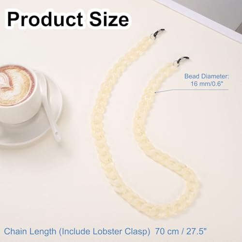 Image of uxcell Eyeglass Chains for Women, Acrylic Eyeglass Holder Chains Adjustable Sunglasses Lanyards Holder Chain for Glasses