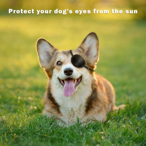 Image of Dog Eye Patch Dog Single Eyepatch Adjustable Soft Eyepatch Dogs Eye Covering for Small Medium Large Dogs Cats Eye Injuries - After Surgery Wounds (One)