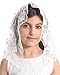 Mantveil Girls First Communion Veil Catholic Chapel Mass Headpiece Church Lace Flower Girl Head Covering for Kid (White)