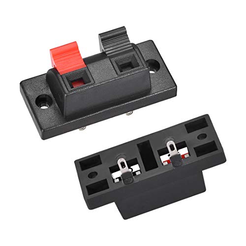 uxcell terminal conector de audio 2 vías resorte 2 piezas miniatura 3