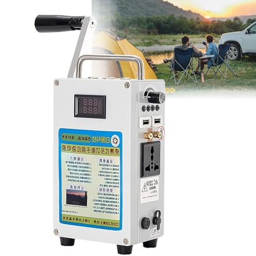 RoyceBee Batería Externa Dinamo de Manivela para Carga Móvil y Campamento al Aire Libre, Cargador de Batería Portátil Til para Senderismo, Supervivencia y Emergencias