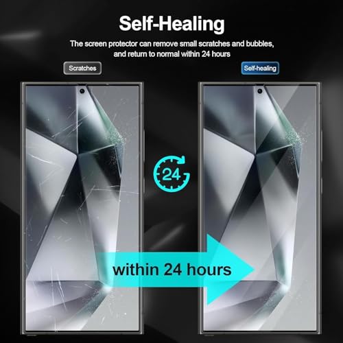 Image of EZ-GLAZ Screen Protector for Samsung Galaxy S24 Ultra (6.8 inch Curved Display) | HD Clear Flexible Film | Bubble-Free Easy Installation Kit | Scratch Resistant | Case Friendly (Pack of 2)