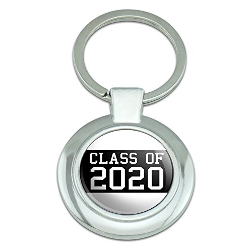 Graphics and More Class of 2020 Graduation Classy Round Chrome Plated Metal Keychain