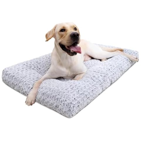 Washable Plush Dog Crate Bed with Non-Slip Pad Cover