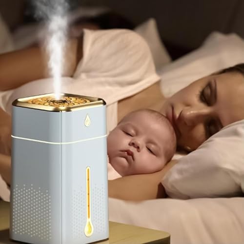 Image of Smart Ultrasonic Cool Square Humidifier Super Quiet Auto Shut-Off Ice Fog Mist Humidifier for Room Moisture Aroma Diffuser for Home Office spa Nursery & Living Room Cool Mist Humidifiers