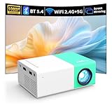 Proyector portátil Mini proyector wepvo para Dibujos Animados Regalo para niños proyector de películas al Aire Libre, proyector de LED para Cine en casa con interfaces HDMI y Remoto (YG300Plus)
