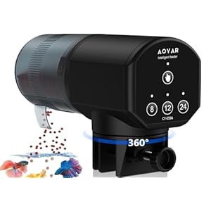 Automatic Fish Feeder Dispenser for Aquarium: 200ml Large Capacity Auto Feeders for Small Tank Turtle Betta Koi – Battery Food Feeding Timer for Flakes Pellet Vacation Weekend Day