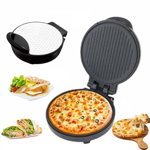 WXPXYBF Sartén eléctrica para Hornear con Doble Calentamiento y Superficie Antiadherente para Pizzas, panqueques y quesadillas en Interiores.