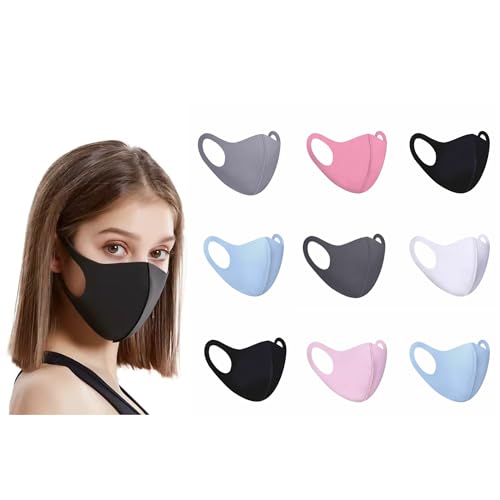 Image of Multicolor Face Mask, Dust Mask, Sun UV Protection: Washable, Reusable, Breathable Multicolor Polyester Cotton Face Masks for Outdoor Activities, Unisex