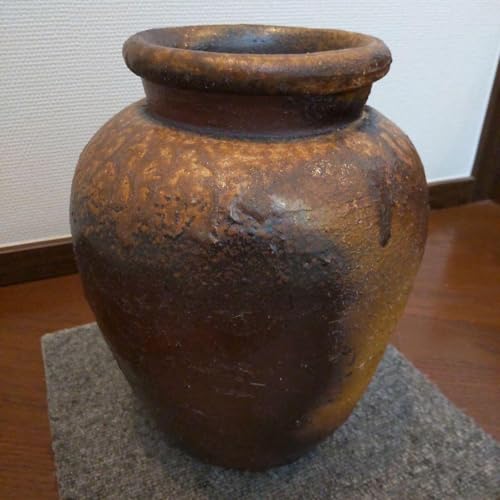 備前焼　茶色　陶器　円筒　花瓶　壺　花生け 備前焼 丸壺(中)【のし付き】 | 岡山県備前市 | ふるさと納税サイト