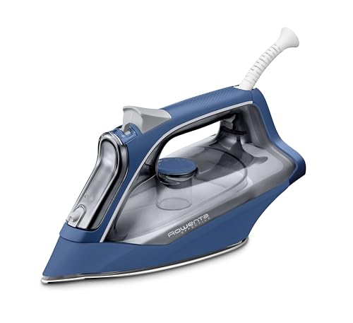 Rowenta Effective+ Dampfbügeleisen, 2400 Watt, kontinuierliche Dampfabgabe von 40 g/Min., Dampfstoß, benutzerfreundliche Funktionen, transparenter Wassertank, Blau/Grau, DX1636D1