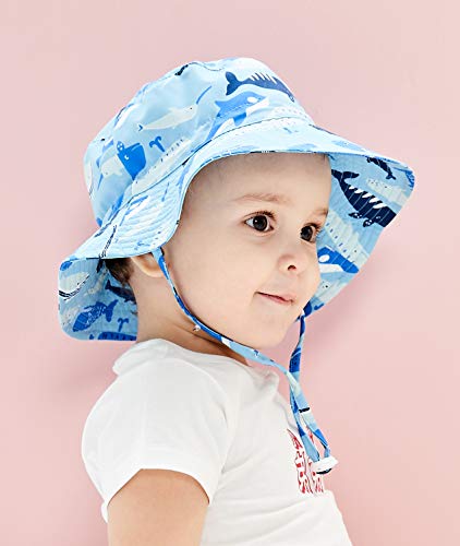 Image of Home Prefer UPF50+ Wide Brim Sun Hat Boys Girls Sun Protection Hat Zoo Beach Swim Safari Bucket Hat for Baby Toddler Kid