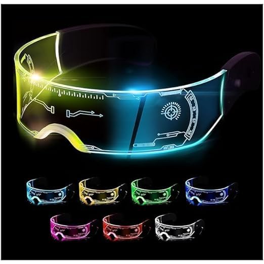 Image of Luminous Multi-colored LED Glasses for Party | Light LED Goggles for Party Night Bar Club Christmas New Year | 7 Colors 4 Modes Futuristic Glasses | Modern Stylish Goggles
