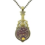 Material: Metall Mung Bean Blumenpflanze Farbe Halskette Antiker Gitarrenschmuck Musikanhänger