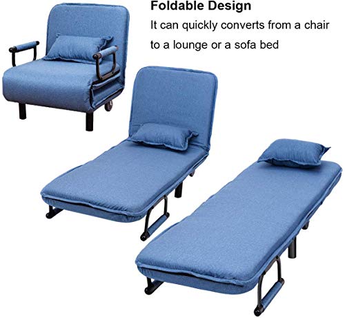 Sillón plegable azul miniatura 5