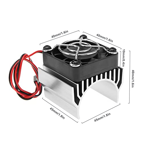 VGOL RC Motor Heat Sink with Cooling Fan for 540 550 3650 3660 RC Model Car Motor Remote Control Car Replacement Part Aluminum Alloy Silver - Image 4