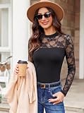 Avidlove Topy damskie body z koronką, Czarny, L