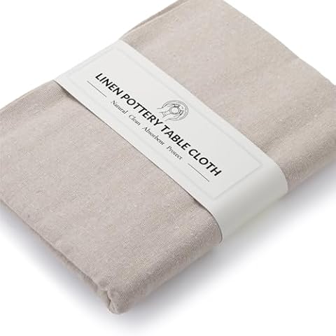 TEMONTIAN Pottery Table Cloth,Pottery Tools and Supplies,Printing Texture, Linen Blend, 40x60 inches - Absorbent & Durable for Clay Work (1 pc) Cover