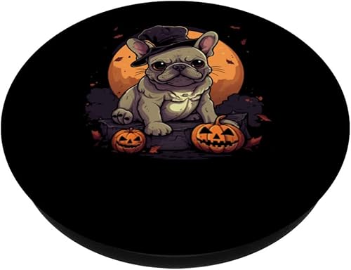 Miniatura 2 de PopSockets de Bulldog Francés de Halloween PopGrip intercambiables