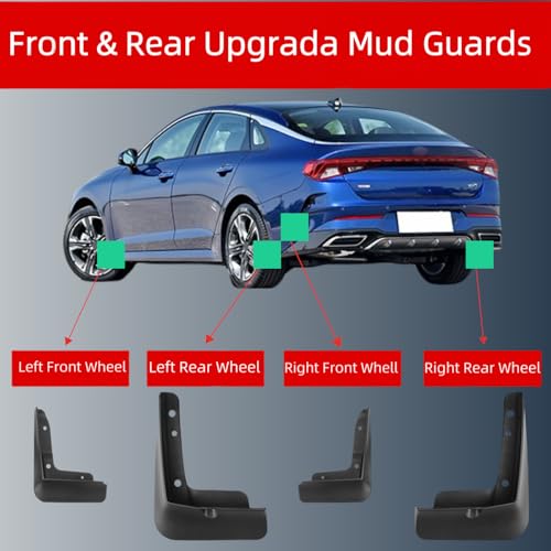 Image of No Drill Mud Flaps Splash Guards Compatible with 2021-2025 KIA K5,OEM Style Textured Black Custom Fit All Weather Exterior Accessories(4PCS)