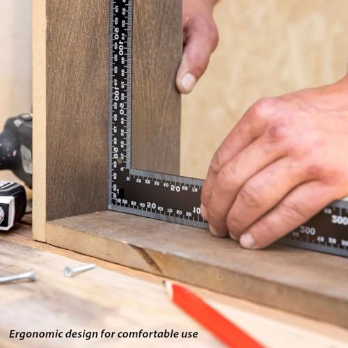 20 X 30CM STEEL TRI FRAMING SET SQUARE RIGHT ANGLE STRAIGHT EDGE L RULER 300MM 2 20 X 30CM STEEL TRI FRAMING SET SQUARE RIGHT ANGLE STRAIGHT EDGE L RULER 300MM - Image 2