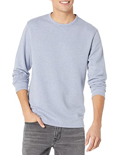 Vince Men's Dbl Face Feeder Stripe L/S Crew
