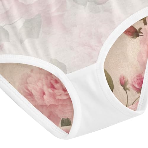 Vintage Rose Pink Toddler Girls Panties, Kids Underwear, 2T–8 Years4