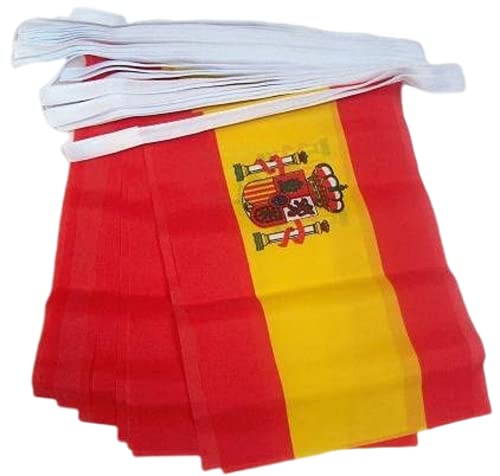 AZ FLAG Guirlande 6 mètres 20 Drapeaux Espagne 21x15 cm - Drapeau Espagnol 15 x 21 cm