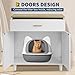 Hipicute Cat Litter Box Cabinet Corner Hidden Litter Box Enclosure with Scratching Board Doors & Storage Drawer, Fits Most Cats, 31.5