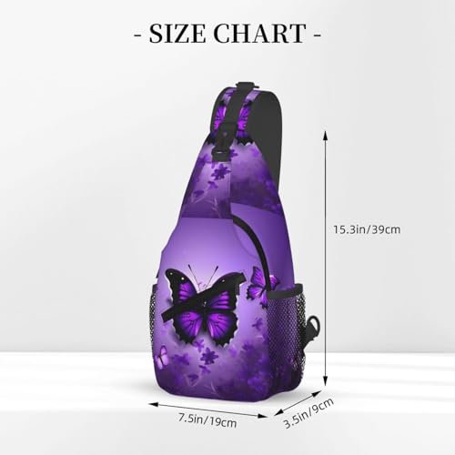 Mochila bandolera negra con estampado de mariposas miniatura 3