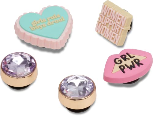 Image of Crocs Unisex-Adult Jibbitz Girly Bling Multi Pack, Gold Shoe Charms, Celebrate Women, 5 Pack