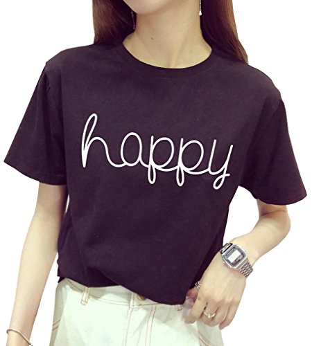 BLACKOO Teen Girl Funny T Shirts Women Cute Tops Junior Graphic Tee Black XX-Large