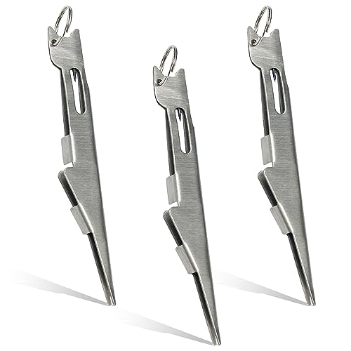 LLMSIX 3PCS Fishing Knot Tying Tool - Quick Knot Tying Tool for Hooks, Lures and Line (Silver)