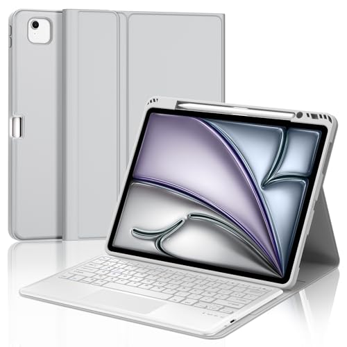 Housse Clavier Bluetooth iPad Air 13 M4 Pro 12.9 AZERTY Tactile Magnétique