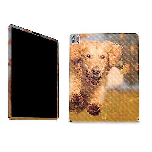 Image of MightySkins Carbon Fiber Skin Compatible with Apple iPad Pro 12.9 inch M2 6th Gen (2022) Full Wrap Kit - Puppy Fall | Protective, Durable Textured Carbon Fiber Finish | Easy to Apply | Made in The USA