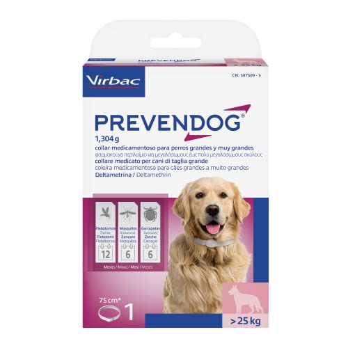 PREVENDOG 1.304 g Collare Medicato per Cani di Taglia Grande - 1 Unità x 75 cm (32.60 g)