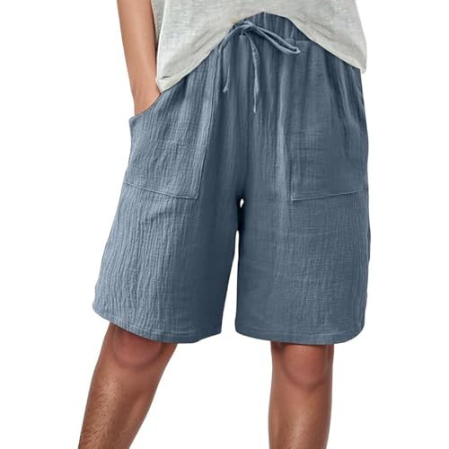 Short en lin femme jambes larges anti-transpiration pour rester au frais