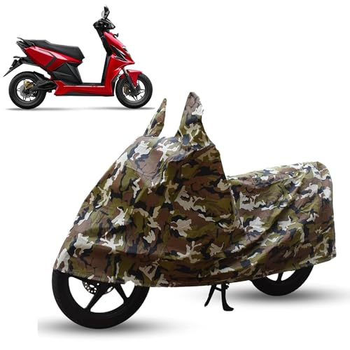 Image of Sulfar Bike Cover for Simple Energy One (EV) (Electric Scooter) | Waterproof, Dustproof & UV Protected | All Weather Two Wheeler Cover (Army Green) New 2026 Variants