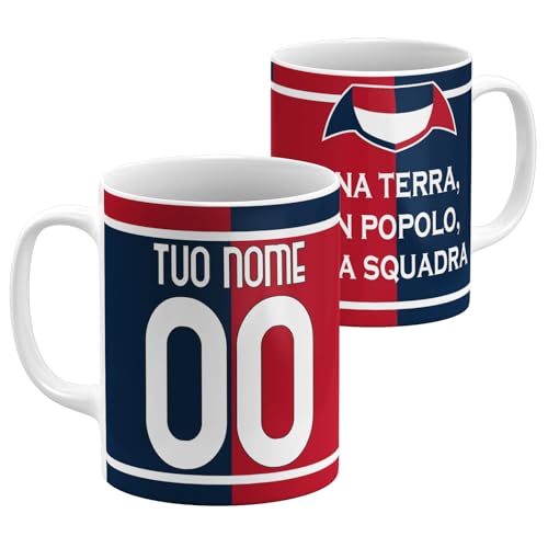 StudioPixelStore Tazza Personalizzata – Idea Regali Personalizzati – Mug Personalizzabile con Squadre del Campionato Italiano – Tazze in Ceramica per la Colazione – (Tifosi Cagliari)