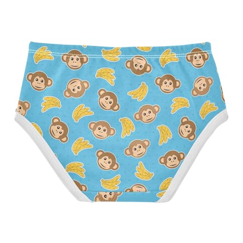 Little Girl Underwear Toddler Panties Kids Undies Monkey Banana Cartoon Soft Cotton Briefs 2T-8Y2