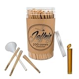 Pre Rolled Cones King Size Slim | 200 Stück | 110mm Vorgedrehte Hülsen aus Ungebleichtem Braunpapier | Jeffriz | Mit Filtertips | Langsam Brennend | Trichterlader & Geruchsdichte Joint Tube Inklusive