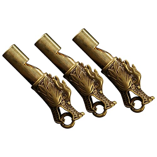 VOSAREA Copper Whistle Keychain Decorative Emergency Whistle Lanyard for Hiking Camping Sports