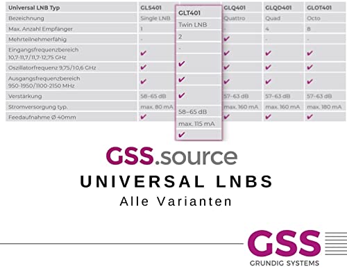 Twin LNB GSS für digitale Satellitenschüsseln