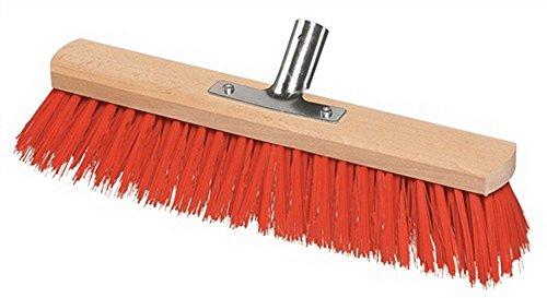 Besen Elaston L. 400mm mit Metallstielhalter Flachholz Saalbesen