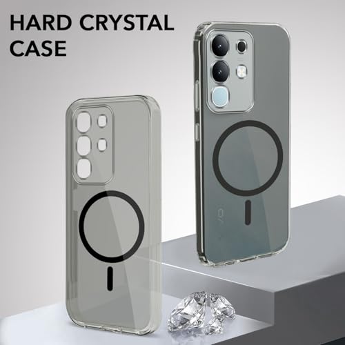 Image of Jkobi Lifetime Anti-Yellow MagSafe Compatible Clear Back Cover Case for Vivo T4x | Vivo Y31 Pro (Sleek Hard Crystal | Shockproof and Camera Protection)