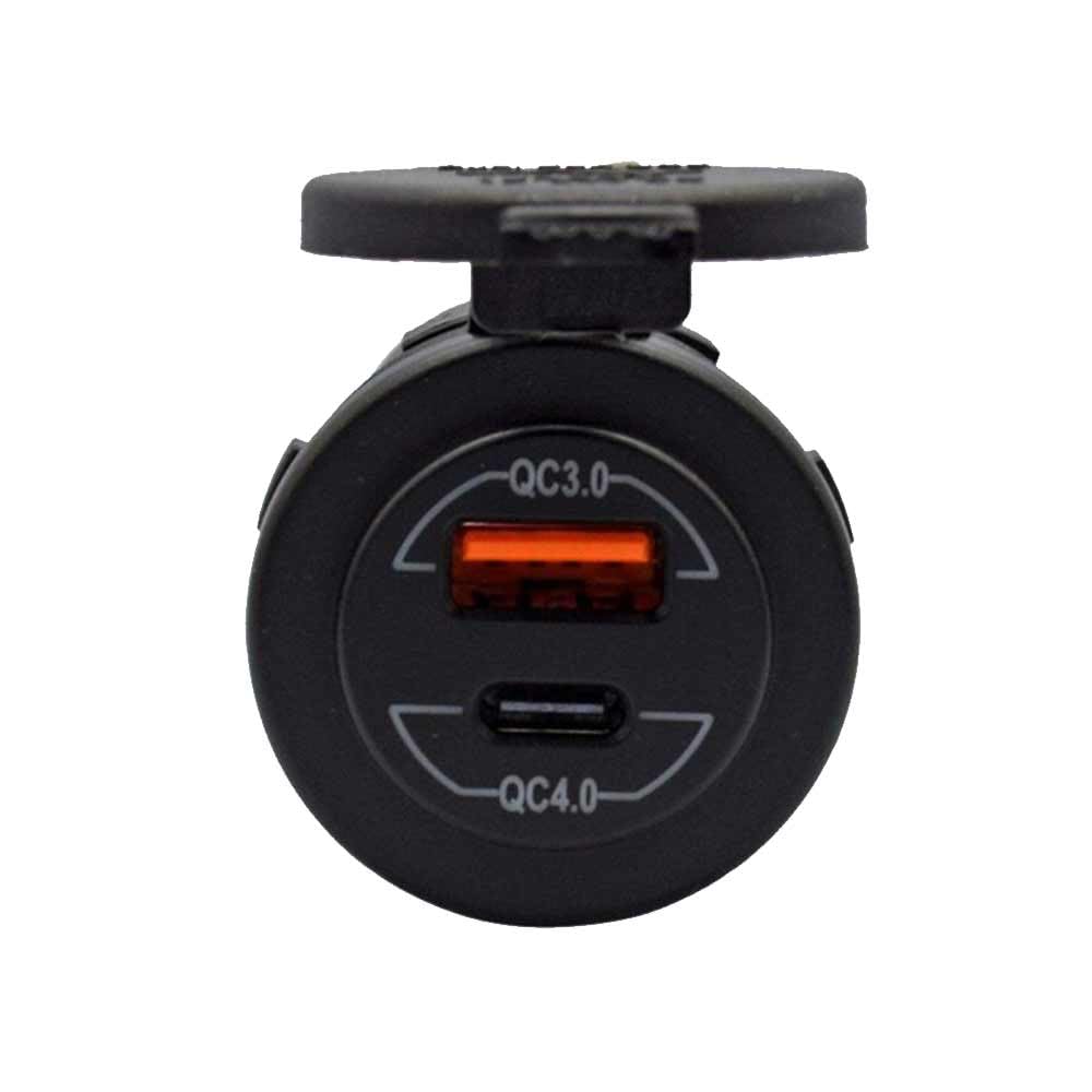 Dual USB Car Charger QC4.0 Charger QC3.0 Fast Charging Outlet for Marine Truck Motorcycle Car etc