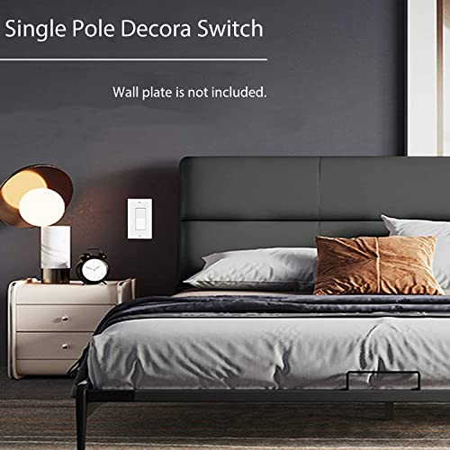 Decora Single Pole Switch,Nineleaf 10 Pack 15 Amp Rocker Electrical Light Switch,Single Pole Paddle Light Switch,120V-277V Ac,Residential/Commercial Grade,Home & Office,Ul Listed,White #TOP4