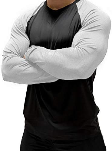Magiftbox Men's Long Sleeve Seamless Pullover Sweatshirt Lightweight Active Jogging Running Workout Muscle Shirts T14